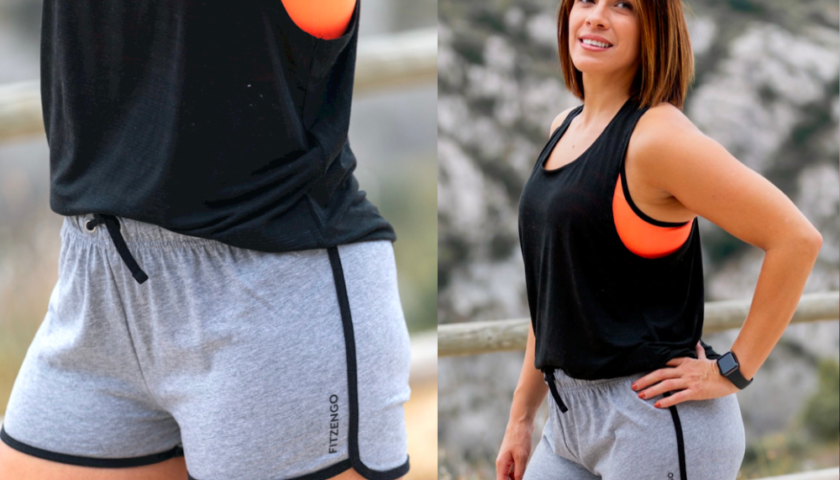 femme portant un short de sport